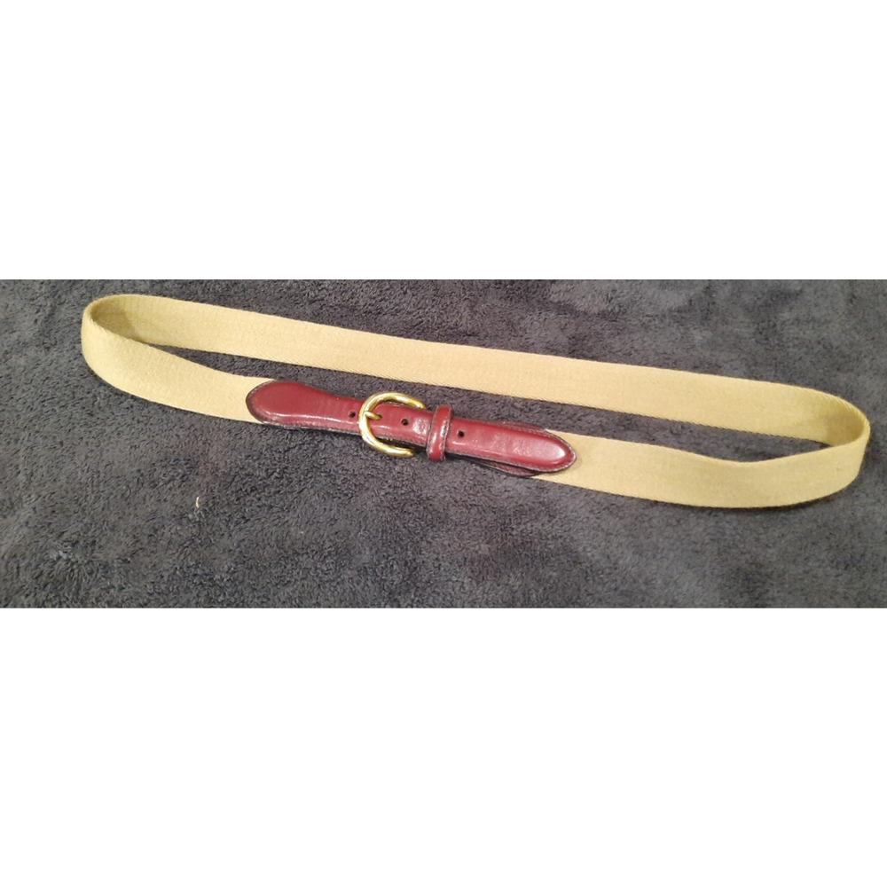 Vintage Brighton Women's Belt 38706 SZ 38 Textile w/ Solid Brass Buckle